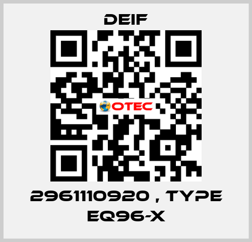 2961110920 , type EQ96-X Deif