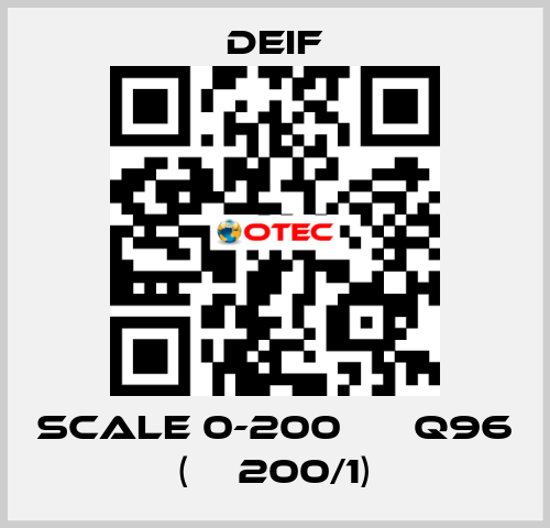 scale 0-200 А ЕQ96 (ТТ200/1) Deif