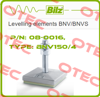 P/N: 08-0016, Type: BNV150/4 Bilz Vibration Technology