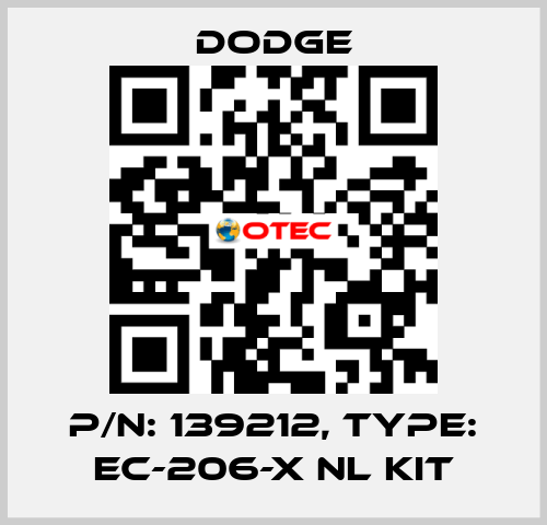 p/n: 139212, Type: EC-206-X NL KIT Dodge