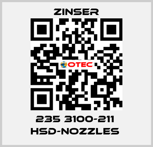 235 3100-211  HSD-nozzles  Zinser