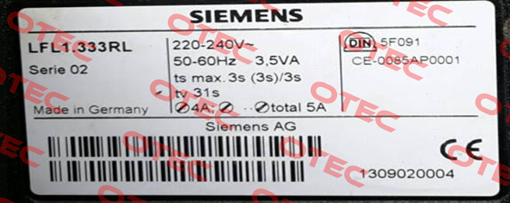 LFL1.333RL OEM, alternative LFL1.333  Siemens (Landis Gyr)