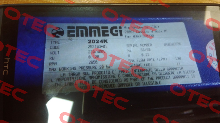 2024K -230/400 V (Code252403001) Emmegi