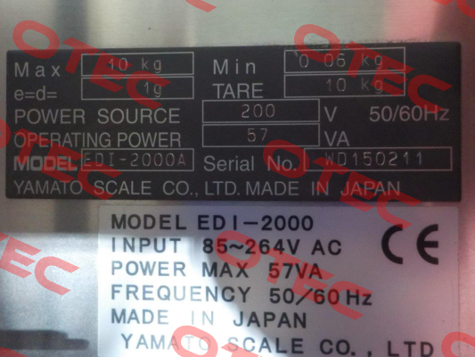 EDI-2000A, S/N:WD150211, YAMATO