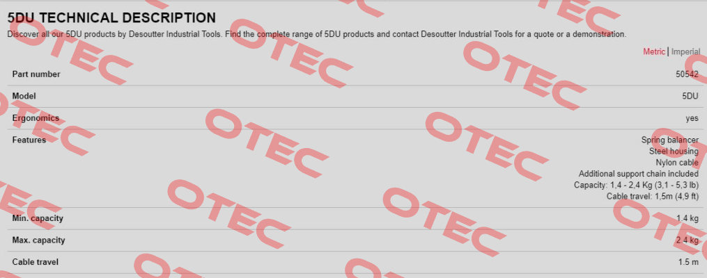 50542, Type: 5DU Desoutter