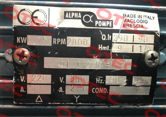 01 1/2 RA-T Alpha Pompe