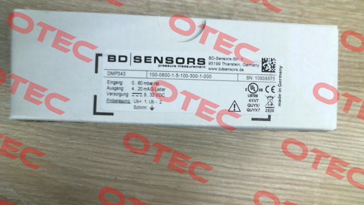 DMP 343 Code: 100-0600-1-5-100-300-1-000 Bd Sensors