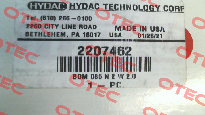 2207462 BDM 85 N 2 W 2.0 Hydac