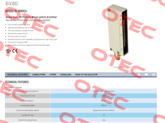 BX80S/10-0H6XLS Micro Detectors / Diell