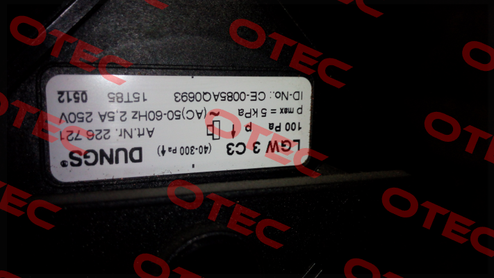 LGW 3 C3, Art.N 226721 -  not available possible replacement(LGW 3 A2-7 / 257435;LGW 3 A2-7 / 257435;LGW 3 A4, 0.4 / 221590;DMV-D 503/11 / 222 326)  Dungs