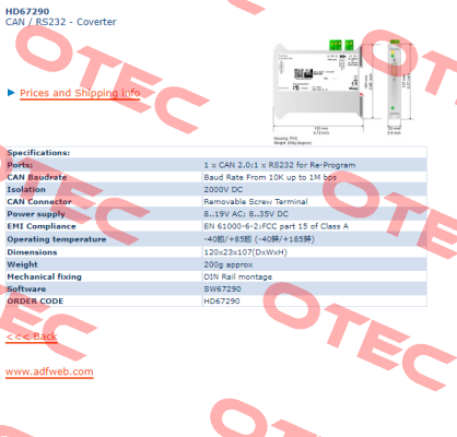 HD67290  CAN / RS232 ADFweb